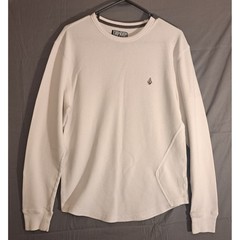 Volcom Stoned Waffle Long Sleeve Short Men’s Size Large White Comfy Warm