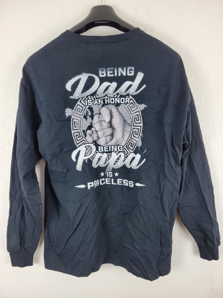 Being Dad Is Priceless Men’s Long Sleeve T Shirt Size XL