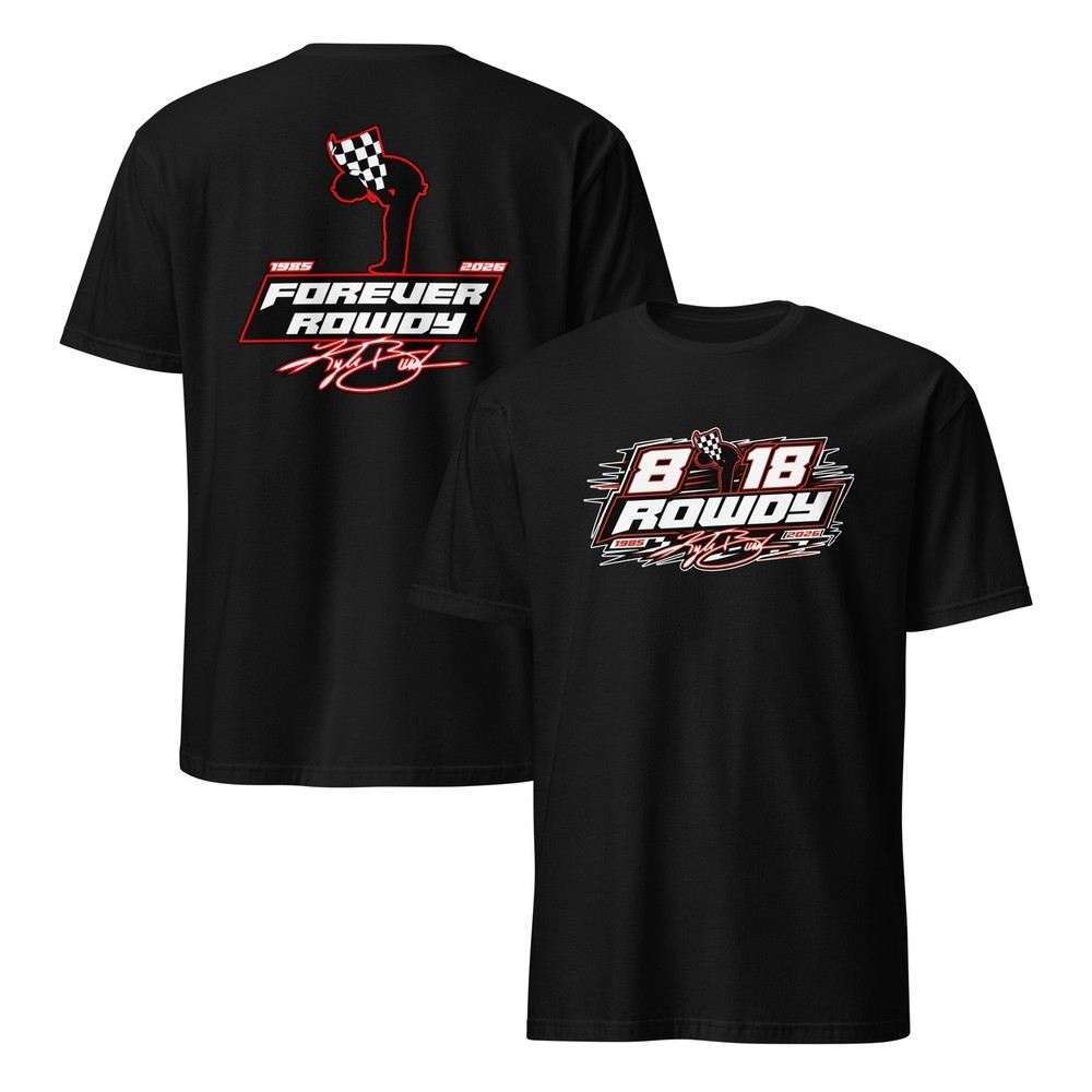 Kyle Busch 18 Rowdy Racing Fan T Shirt Gildan Softstyle Forever Rowdy Back Print