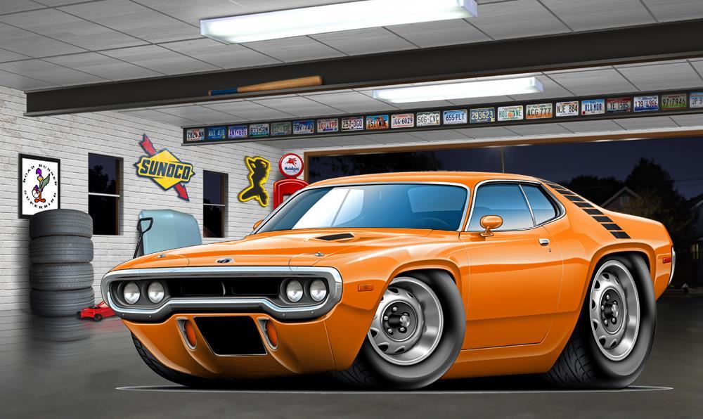 1972 Plymouth Roadrunner Muscle Car Art Print NEW