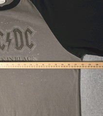 Vtg Aces and Eights AC/DC 2006 Back In Black Raglan T-Shirt Men’s XL Gray/Black
