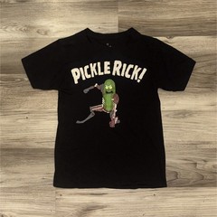 Ripple Junction Adult Swim Pickle Rick Graphic Black Cotton Crew Neck Tee S