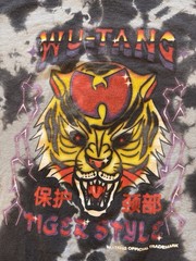 Wu Tang T-Shirt Mens Large Gray Tie Dye Rap Hip Hop Tiger Streetwear Urban Y2K