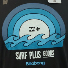 Billabong Mens Shirt Small Medium Black Short Sleeve Slim Fit Rainbow Wave