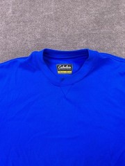 Cabelas Shirt Adult 2XL XXL Blue Casual Outdoors Polyester Hiking T-Shirt Mens