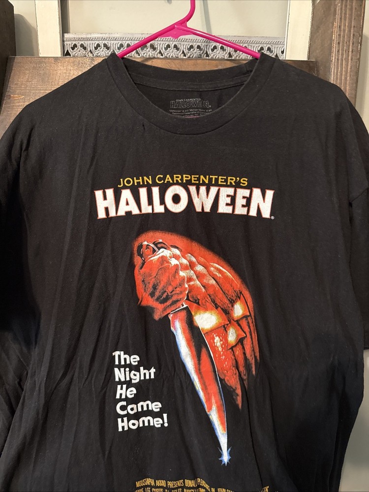 Mens John Carpenter’s Halloween The Night He Came Home Movie Tshirt Sz 2XL