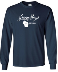Green Bay Wisconsin State T-Shirt Long Sleeve Graphic Tees Unisex apparel
