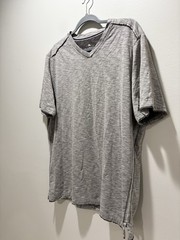 Tommy Bahama Light Gray V-Neck Short Sleeve Shirt IslandZone UPF 30 Casual Sz L