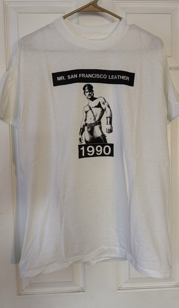 Vintage Mr. San Francisco Leather 1990 White T-Shirt LGBTQ Gay Interest No Tag