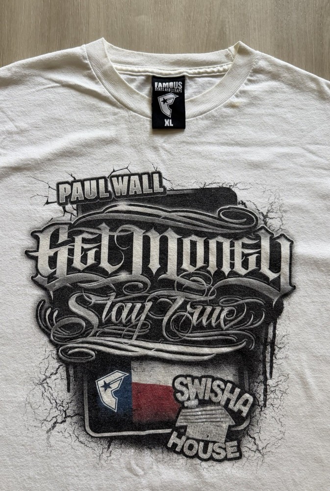 Vintage Paul Wall Swisha House Get Money Stay True Famous Stars Straps Raptee XL