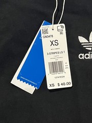 Adidas Originals 3 Stripe Long Sleeve Black/White T-Shirt Men’s XS BNWT