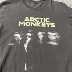 Arctic Monkeys T Shirt Mens Small Graphic Print Short Sleeves Logo Spellout Gray