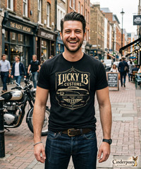 Lucky 13 Customs Shirt Lowrider Kustom Kulture Car Guy Gearhead Gift Tee XS-5XL