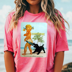 Coppertone Girl Dog T-Shirt | Vintage Beach Advertisement Tee, Vintage Beach Tee