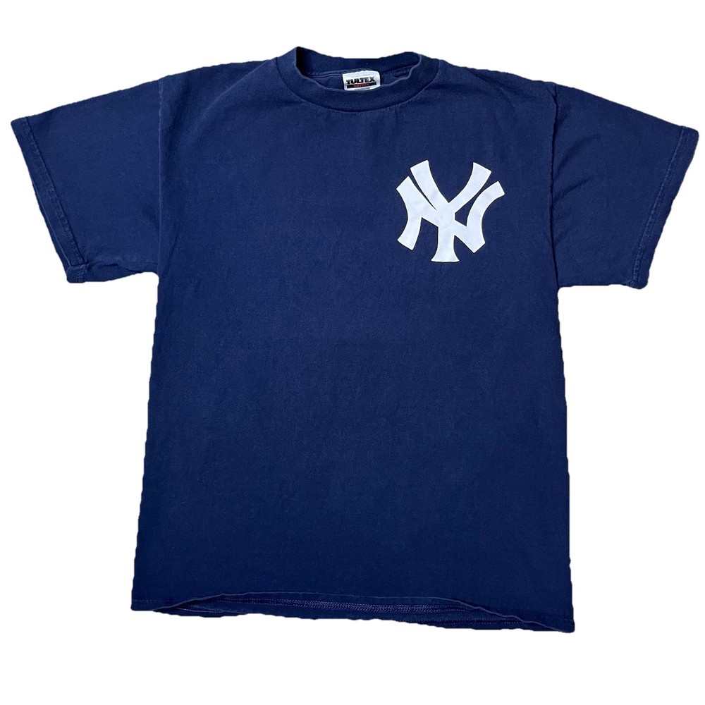 Vtg 90s NY Yankees Derek Jeter 2 MLB T Shirt Medium Navy Baseball Player Tee