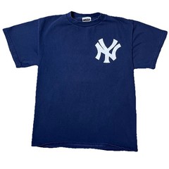 Vtg 90s NY Yankees Derek Jeter 2 MLB T Shirt Medium Navy Baseball Player Tee