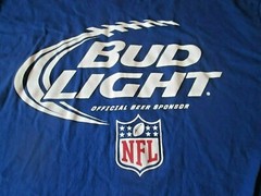 BUD LIGHT Official Sponsor of NFL PROMO T-Shirt Blue Size XL