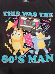 Bluey Bandit & Chilli Heeler “This Was The 80’s Man” T-Shirt Adult Size L USED