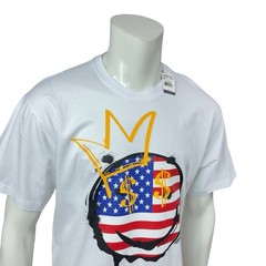 Brooklyn Vertical T Shirt Mens L USA Flag Smiley Face Crown Graphic White Cotton