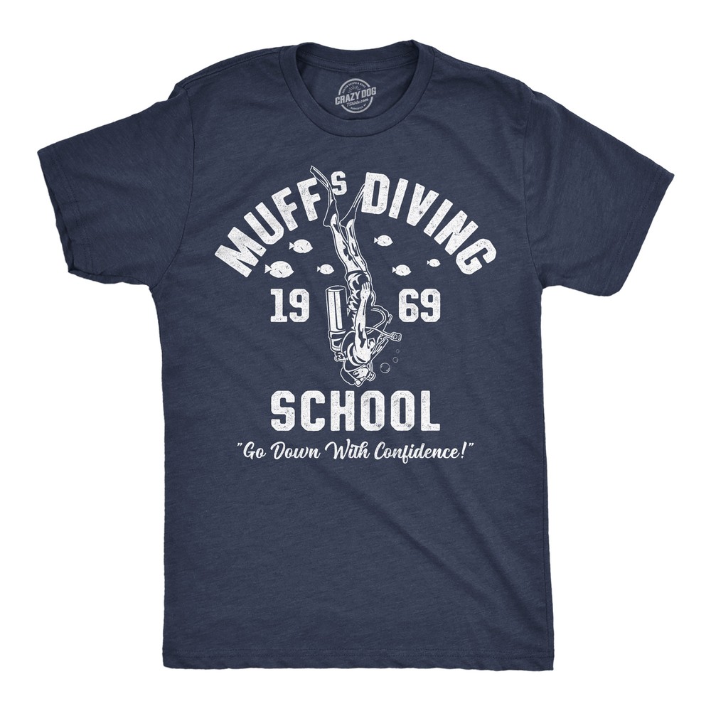 Mens Funny T Shirts Muffs Diving School Sarcastic Graphic Novelty Joke Tee For