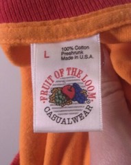 vintage 80s 90s FOTL 2 Tone T-Shirt Orange Red Accent 2 Ply single stitch L