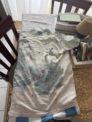 Vintage Liquid Blue T-Shirt Oceanica Ocean Animals AOP Single Stitch 1993