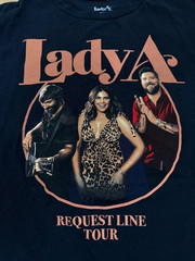 Lady Antebellum Black 2023 Country Music Request Line XL Tour T Shirt 2 Sided