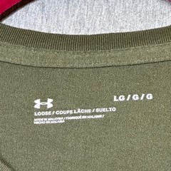 Patriotic Under Armour Freedom T Shirt Mens Large Olive Green Tactical Flag