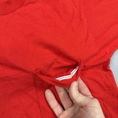 Vintage BVD Shirt Mens Medium Red Pocket Tee Made USA Crewneck selvedge pocket