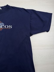 Vtg Starter Denver Broncos Graphic T-Shirt Blue Embroidered USA Made 90s Mens XL