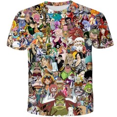 Anime Manga T-Shirt Cartoon Double-Sided Unisex Adult Size Large Medium Small