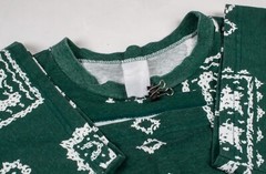 Vintage 1980/90s Ocean Beach Sea Shell Fish All Over Print AOP Green Shirt XL/2X
