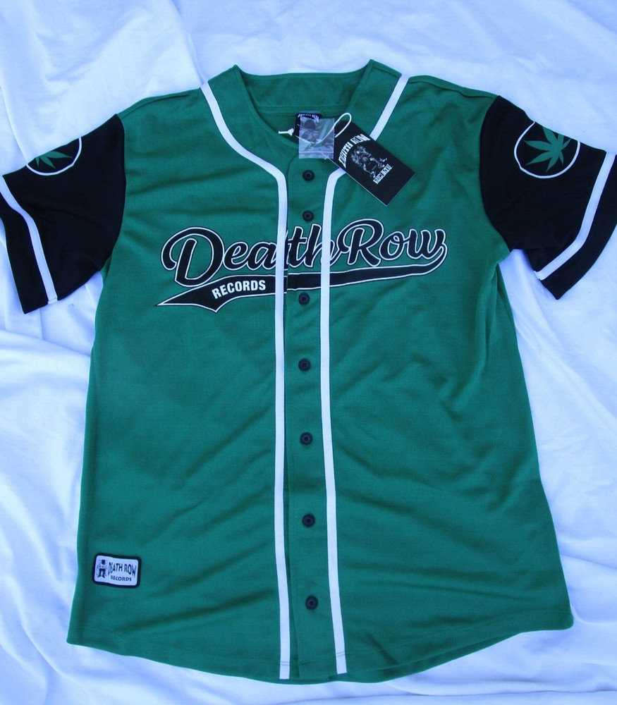 Death Row Records 91 Baseball Jersey Men’s Pot Leaf Marijuana Snoop Dogg Tupac