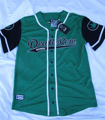 Death Row Records 91 Baseball Jersey Men’s Pot Leaf Marijuana Snoop Dogg Tupac