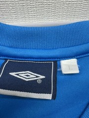 Umbro Mens Blue Soccer Field Jersey Short Sleeve Moisture Wicking Micro Mesh