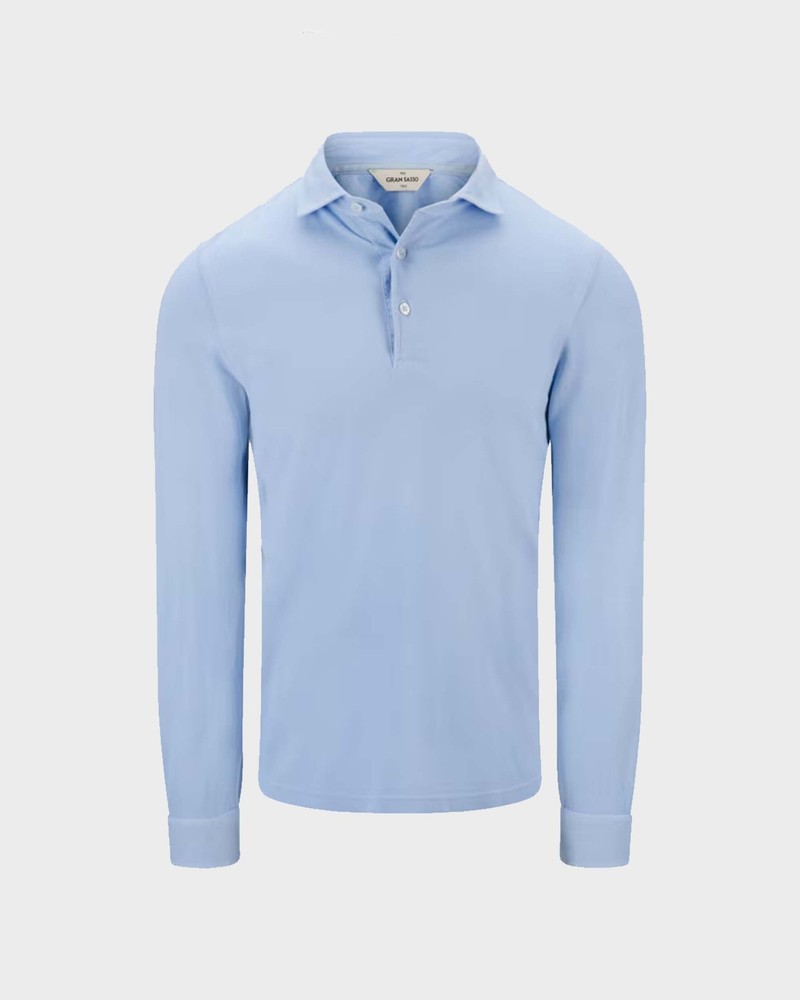 Gran Sasso Long Sleeve Cotton Piqué Polo Shirt 60111