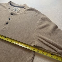 St. John’s Bay Henley Shirt Mens Large Waffle Knit Thermal Base Layer Hiking
