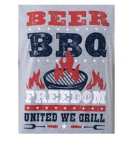 Way To Celebrate Men’s Gray Americana Graphic Beer BBQ United Muscle Tank Top