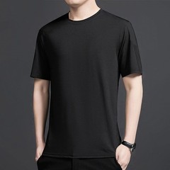 Men Summer Ice Silk Quick Dry Short Sleeve T-shirt High Stretch Loose Sports Top