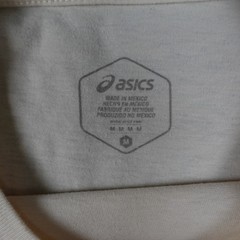 ASICS Shirt Men Medium Cream Tiger Surfing Graphic Short Sleeve Cotton Blend Tee