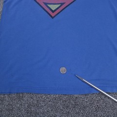 1996 DC Comics Superman Shirt Mens L Blue Sleveless Modified Giant Tag Tshirt