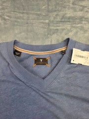 $95 New LEFT COAST TEE SHIRT Cotton Polyester Men’s LARGE L Heather Blue V-NECK
