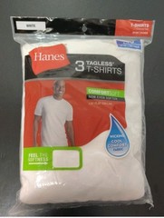 Hanes ComfortSoft 2135 Crewneck Tagless Men’s White T-shirt – Size L – 3 Pack