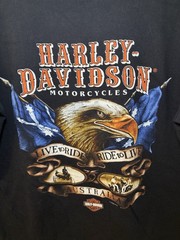 Vintage Harley-Davidson Australia Men’s L Black Eagle Logo Graphic T-Shirt