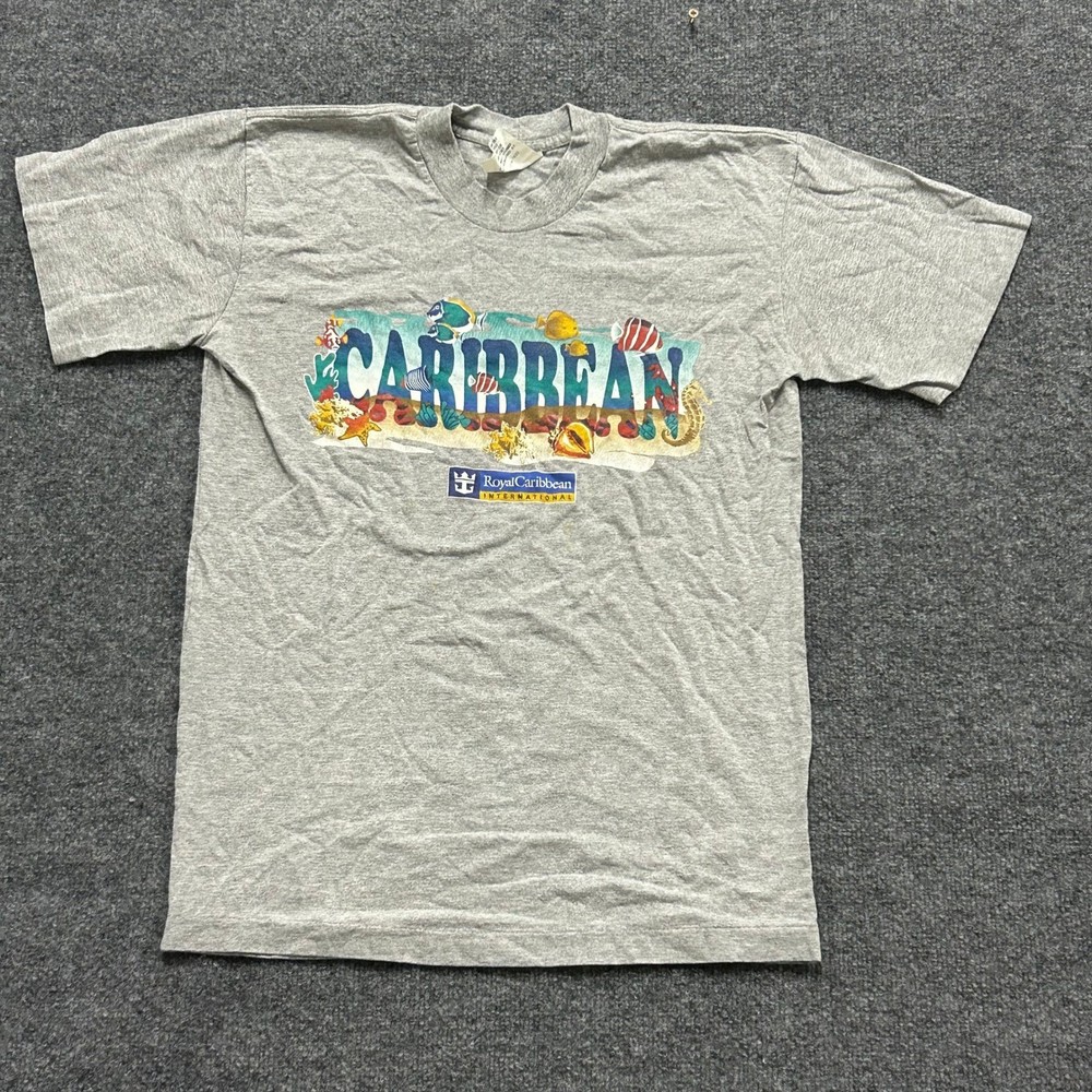 Royal Caribbean T-Shirt Mens Size M Gray Tropical Fish Graphic Cruise Panama