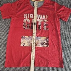 Array Shirt Mens Extra Large Red Highway Gate Graphic T-Shirt Bicycle Cityscape