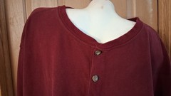 Foundry’s Henley Tee Wine Long Sleeves 3 Buttons Big and Tall Men 4XLT