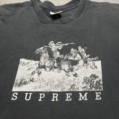 Supreme Shirt Mens L Black Horseback Riders Graphic Tee Made USA Streetwear