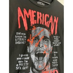 American Psycho Movie Graphic T-Shirt Mens Large Black Cotton Horror Film Tee