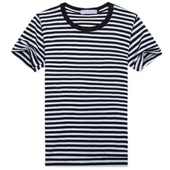 Blue And White Stripes Short Sleeved Tshirt For Men In Sports And Casual Style